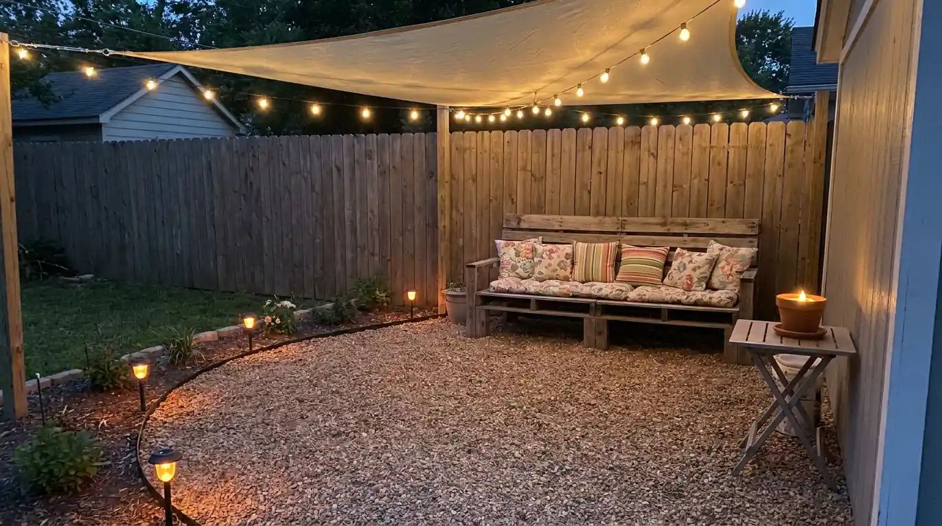outdoor living space ideas on a budget